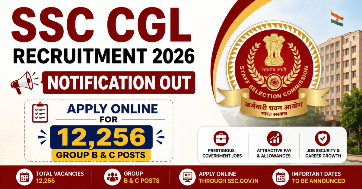 SSC CGL Recruitment 2026 Apply Online 12256 Group B Group C Posts